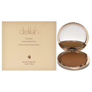 Sunset Compact Matte Bronzer-Medium Dark by delilah for Women-0.39 oz Bronzer